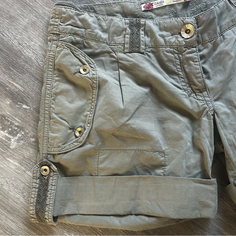 Gaudi Vintage Lovers Olive Green Women's Shorts European Size 40 US XS (25-26)
